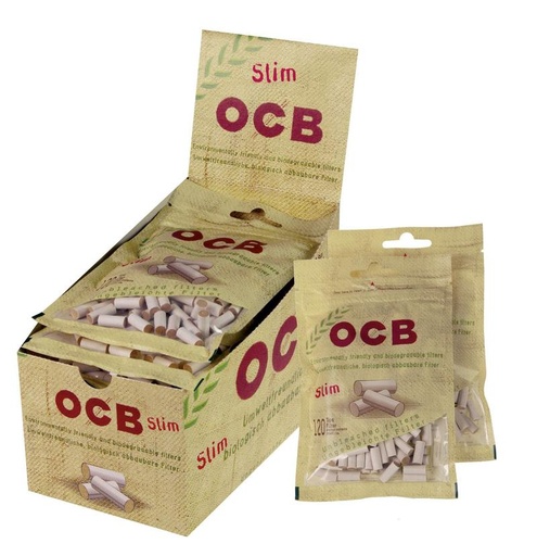 OCB - Organic Slim Filter Ungebleichte Filter, 120Stück, Ø: 6mm