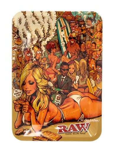 RAW - Dreh-Tablett - Rolling Tray, MINI "RJB Summer Beach"